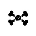 Jolly roger icon vector sign and symbol isolated on white background, Jolly roger logo concept Royalty Free Stock Photo