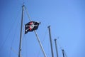 Jolly Roger pirate flag - horizontal Royalty Free Stock Photo