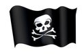 Jolly roger Pirate flag with a skull. Royalty Free Stock Photo