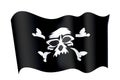 Jolly roger Pirate flag with a skull. Royalty Free Stock Photo