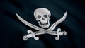 Jolly Roger is traditional English name for flags flown to identify pirate ship about to attack. Animation of the pirate Royalty Free Stock Photo