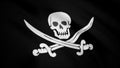 Jolly Roger is traditional English name for flags flown to identify pirate ship about to attack. Animation of the pirate Royalty Free Stock Photo