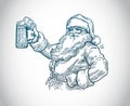 Jolly Santa Claus with beer Royalty Free Stock Photo