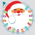 Jolly Santa Claus face surrounded by happy lights Royalty Free Stock Photo