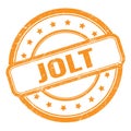 JOLT text on orange grungy vintage round stamp
