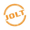 JOLT text written on orange grungy round stamp