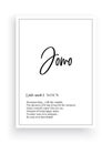 Jomo definition, vector. Minimalist poster design Royalty Free Stock Photo