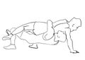 Greco-Roman wrestling. Black isolated contour.