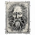 Jon Edlin Sylvans: Monsters And Gods - The Beard Royalty Free Stock Photo