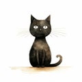 Cat Art By Jon Klassen - Full Body Images On White Isolated Background