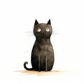 Jon Klassen\'s Cat Art With White Isolated Background