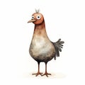 Jon Klassen\'s Chicken Art: A Full-body Portrait On White Isolated Background