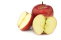 Jonagold apple and two halves Royalty Free Stock Photo