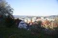 Evening Cityscape overlooking Jonkoping City and Lake Vattern, Sweden Royalty Free Stock Photo