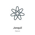 Jonquil outline vector icon. Thin line black jonquil icon, flat vector simple element illustration from editable nature concept