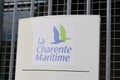 Charente-Maritime colors logo and sign text on building of Department in France southwest