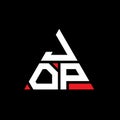 JOO triangle letter logo design with triangle shape. JOO triangle logo design monogram. JOO triangle vector logo template with red Royalty Free Stock Photo