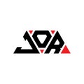 JOR triangle letter logo design with triangle shape. JOR triangle logo design monogram. JOR triangle vector logo template with red Royalty Free Stock Photo