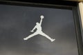 Jordan air Nike Jumpman logo store sign on windows sporty fashion shop