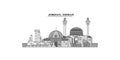Jordan, Amman city skyline isolated vector illustration, icons Royalty Free Stock Photo