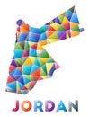 Jordan - colorful low poly country shape.