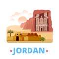 Jordan country design template Flat cartoon style