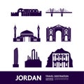 Jordan travel destination grand vector illustration.
