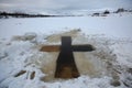 Jordan for the Epiphany bathing near Pskov, Russia.