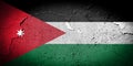 Jordan flag on cracked wall Royalty Free Stock Photo