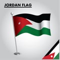 JORDAN flag National flag of JORDAN on a pole