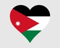 Jordan Heart Flag. Jordanian Love Shape Country Nation National Flag. Hashemite Kingdom of Jordan Banner Icon Sign Symbol EPS