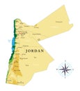Jordan highly detailed physical map