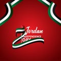 Jordan Independence Day Banner With Flag Illustration