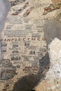 Jordan. Madaba. The Madaba Map inside the Greek Orthodox Basilica of Saint George, known as the Church of the Map