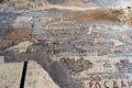 Jordan. Madaba. The Madaba Map inside the Greek Orthodox Basilica of Saint George, known as the Church of the Map