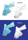 Jordan map in geometric polygonal style. Abstract gems triangle.