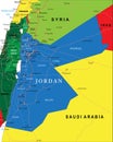 Jordan map Royalty Free Stock Photo