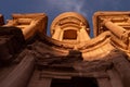 Jordan Petra Monastery against the blue sky in summer