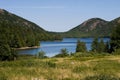 Jordan Pond and mountains Royalty Free Stock Photo