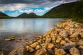 Jordan Pond and view of the Bubbles in Acadia National Park, Mai Royalty Free Stock Photo