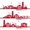 Jordan travel destination grand vector illustration.