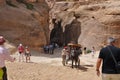 Jordan. Rocks. The road to the ancient city Petre.