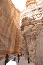 Jordan. Rocks. The road to the ancient city Petre.