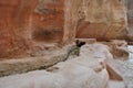 Jordan. Rocks. The road to the ancient city Petre.