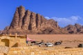 Jordan, Seven Pillars of Wisdom, Wadi Rum Royalty Free Stock Photo