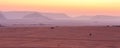 Jordan, Wadi Rum People waiting for sunrise