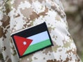Jordanian Armed Forces JAF. Flag of Jordan on military uniform Royalty Free Stock Photo