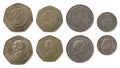 Jordanian Coins Isolated on White Royalty Free Stock Photo