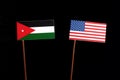 Jordanian flag with USA flag on black