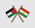 Jordan and Kurdistan Region Flag. Jordanian and Kurdish Country Nation National Banner. Peace Allie Friendly Bilateral Friendly